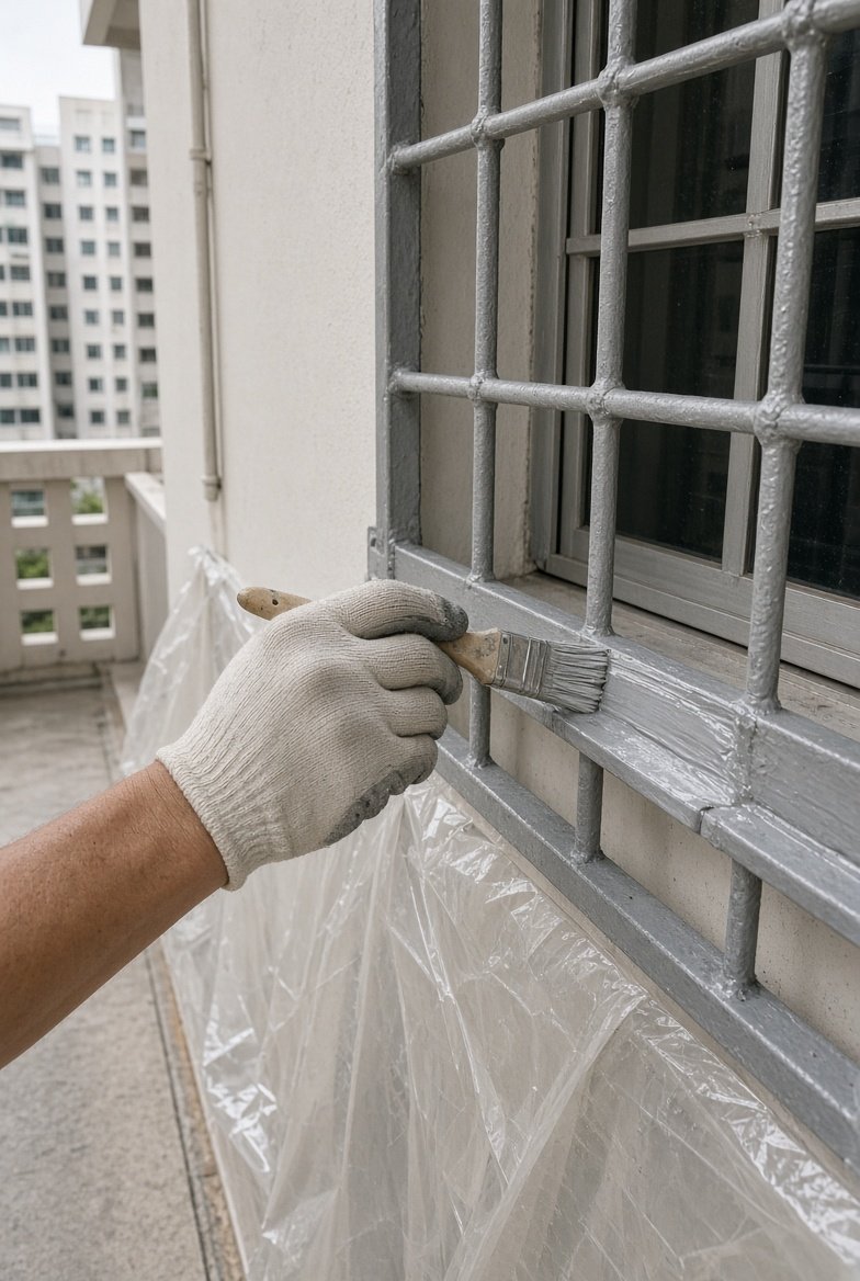 Painting metal gates and window grilles